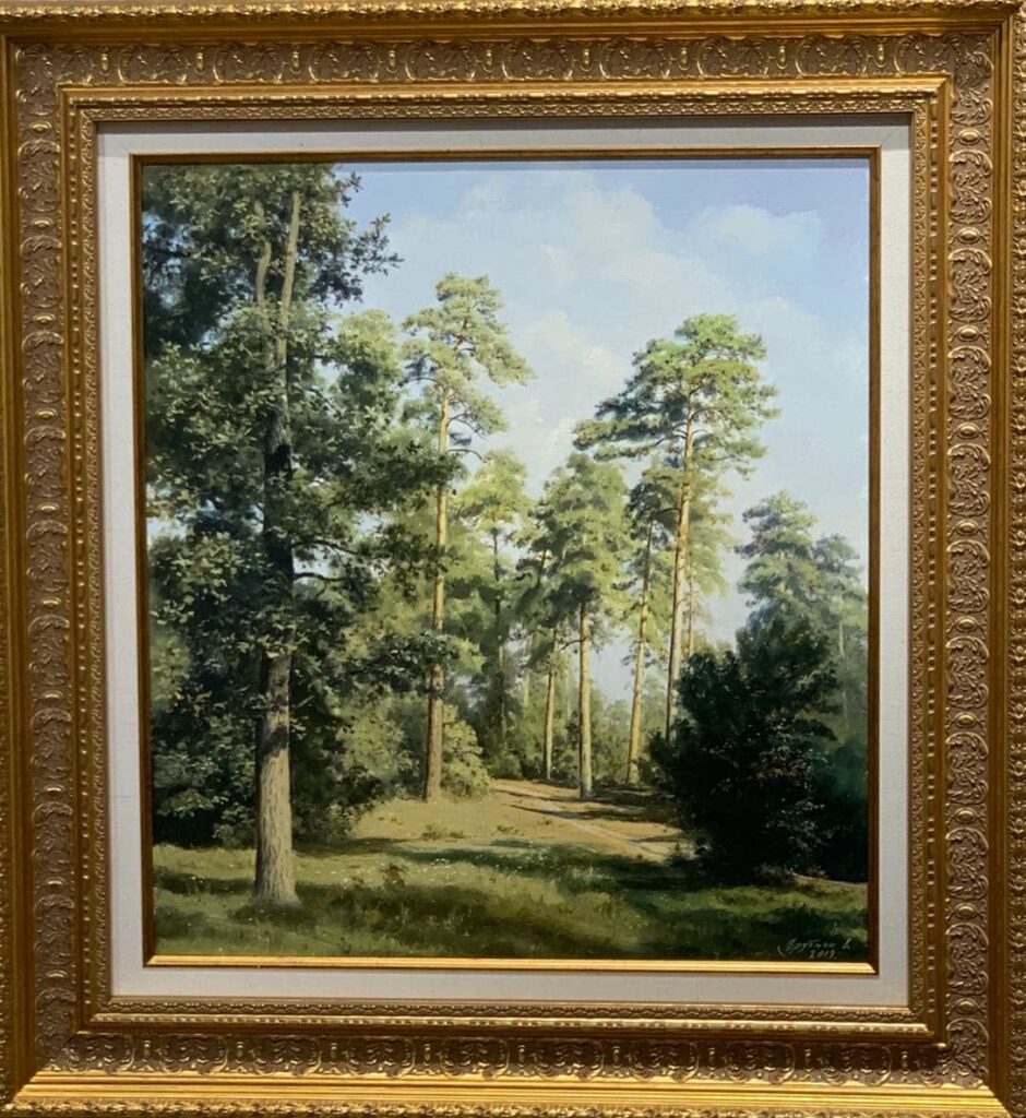 Пейзаж с дубком, в раме