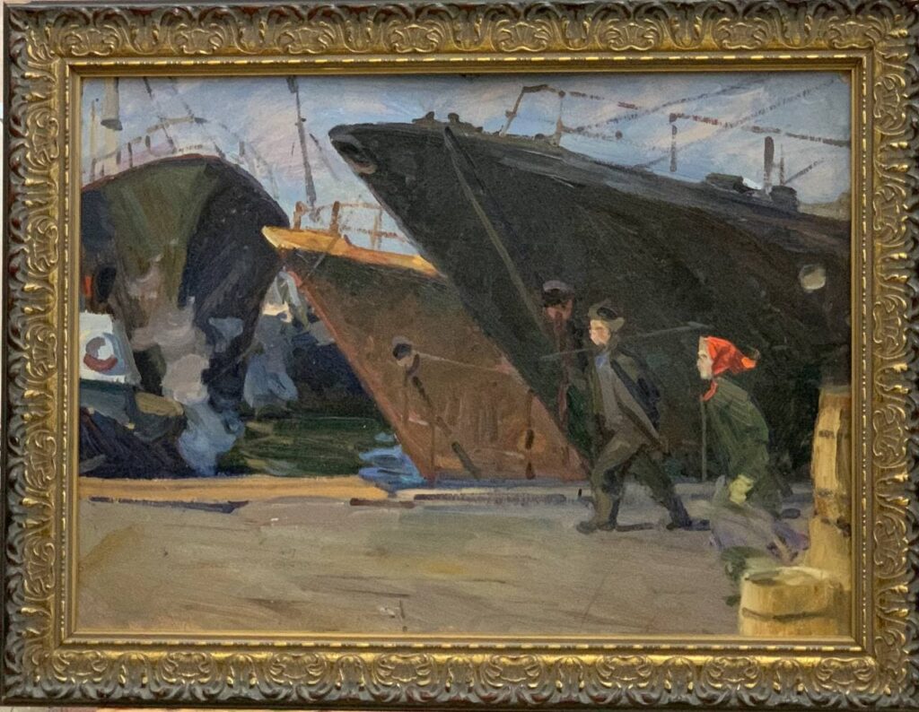 Утро в рыбном порту, в раме