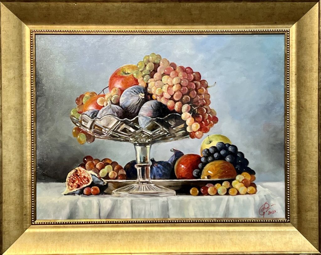 Инжир и виноград, в раме