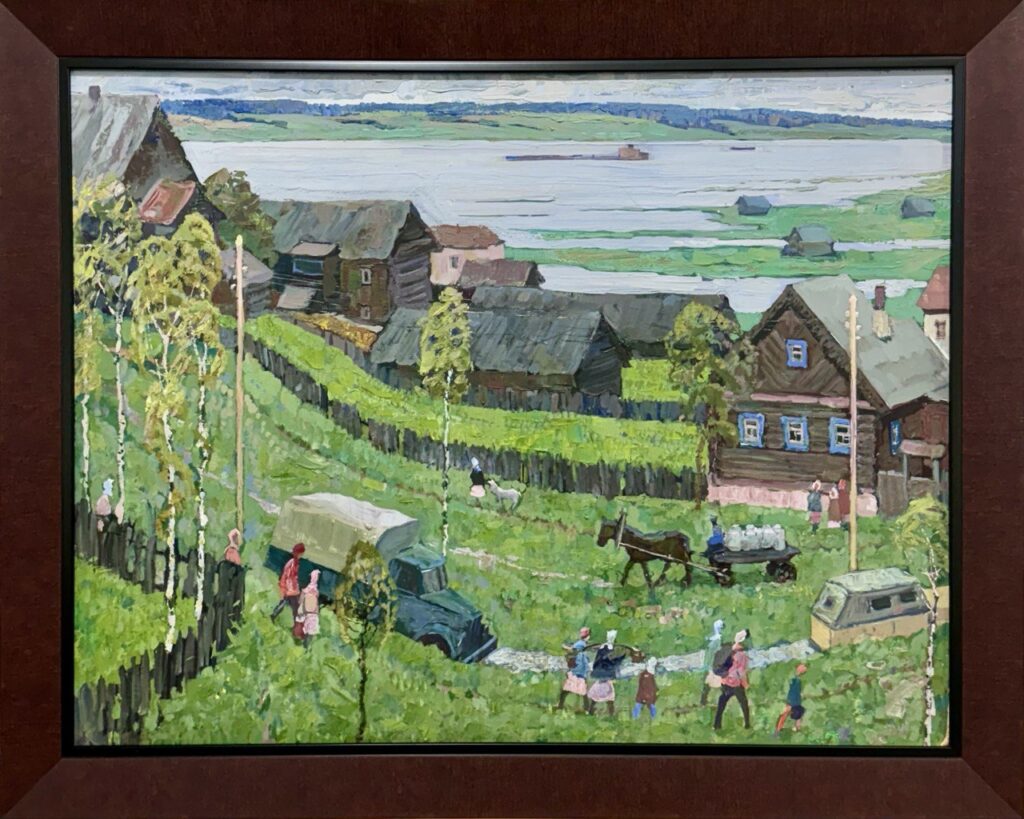 Городок на Волге, в раме