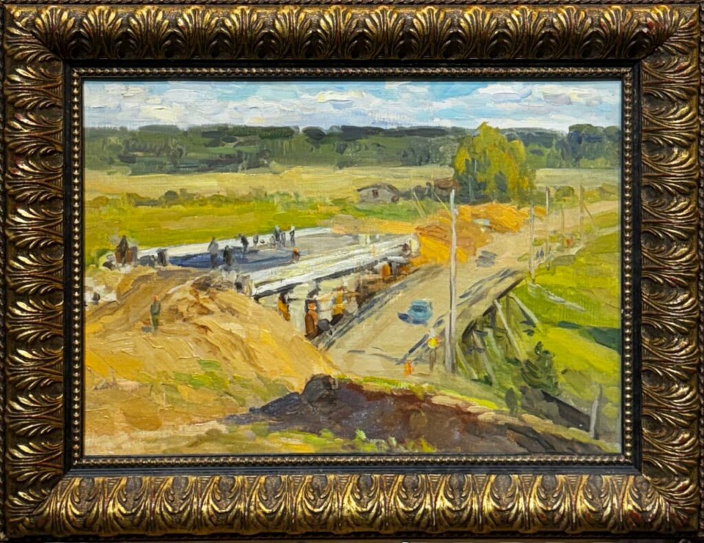 Строительство моста п. Островское, в раме