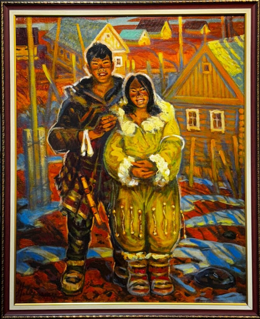 Молодожены, в раме