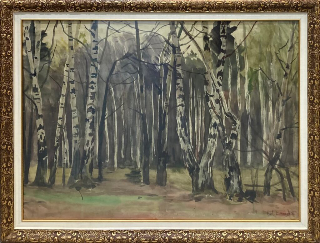 Лес весенний, в раме