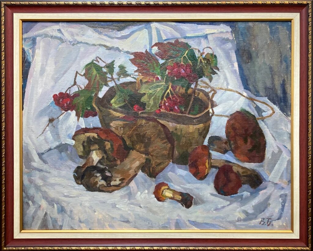 Грибы, в раме